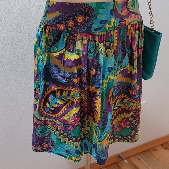 MIMI CHICA MEDIUM PAISLEY FLORAL MINI SKATER CIRCLE SKIRT BRIGHT COLORFUL DRESS - Picture 8 of 12